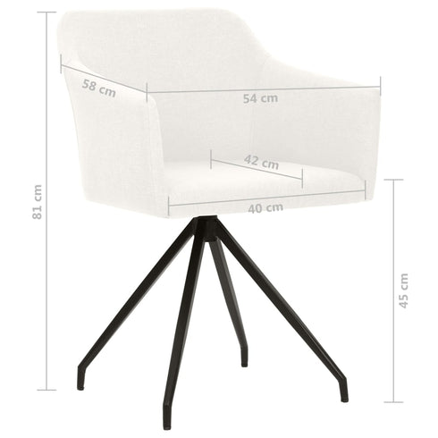 Swen Studio -  Swivel Dining Chairs 6 pcs Cream Fabric (UK/IE/FI/NO only) (3x331510)